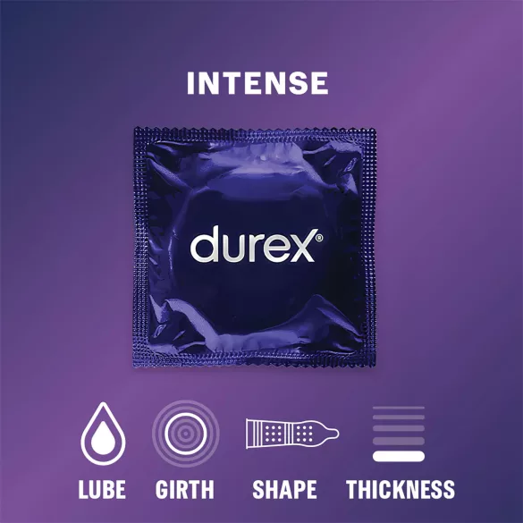 Durex Intense - kondóm s drážkami a výstupkami (10 ks)