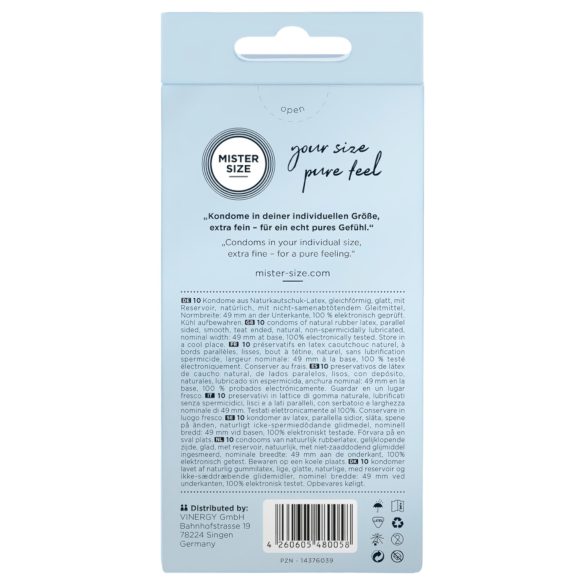 Mister Size tenký kondóm - 49mm (10ks)