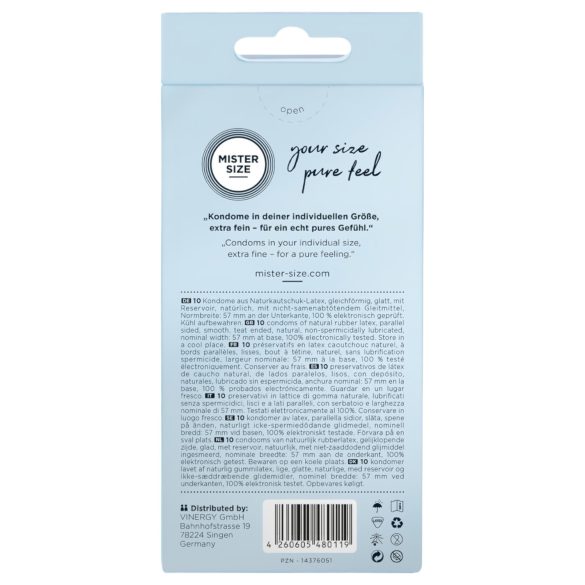 Mister Size - tenký kondóm - 57mm - 10 ks