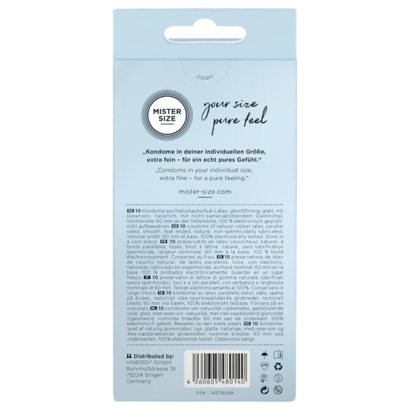 Mister Size - tenký kondóm - 60mm - 10 ks