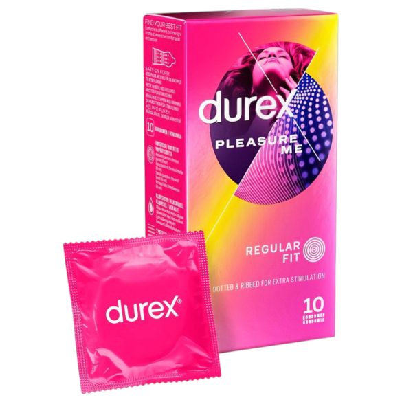 Durex Pleasure Me - rebrovaný-bodkovaný kondóm (10ks)