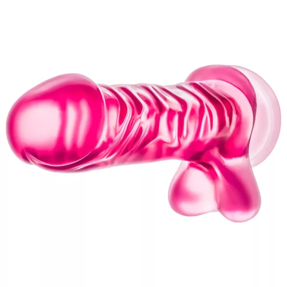 B Yours Basic 8 - realistický dildo s semenníkmi - 23 cm - ružový