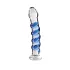Icicles No. 5 - sklenené dildo - špirála - priehľadné/modré