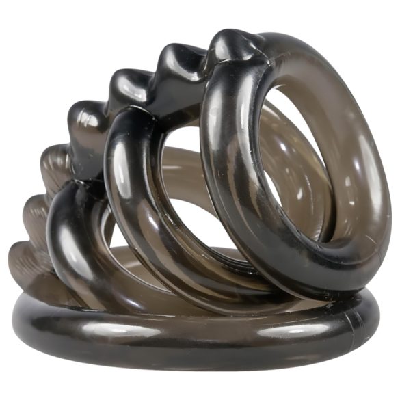 Bad Kitty - erekčný krúžok so štýlovými hrotmi - 4 kusy - silikón