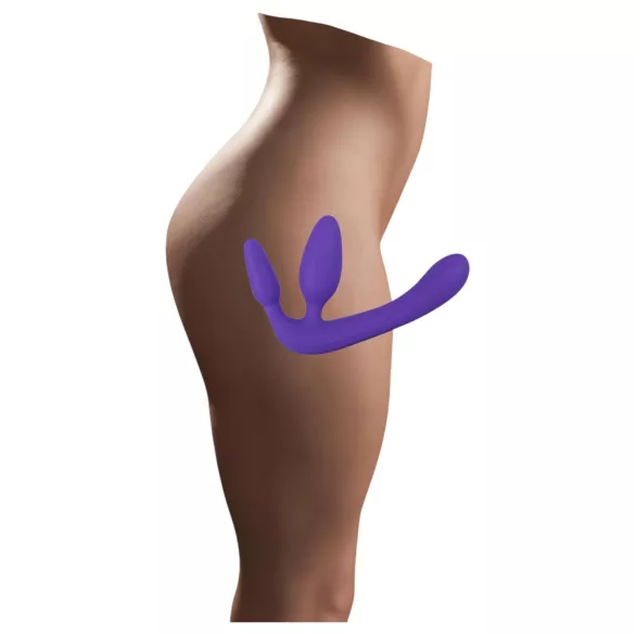 Trojitý - dildo bez postroja - silikón - fialový