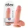 King Cock - dildo realistické s vajcami - 18 cm - natur