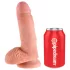 King Cock - dildo realistické s vajcami - 18 cm - natur