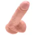 King Cock - dildo realistické s vajcami - 18 cm - natur