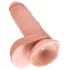 King Cock - dildo realistické s vajcami - 18 cm - natur