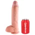 King Cock - realistický dildo s semenníkmi - 25 cm - telová farba