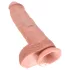 King Cock - realistický dildo s semenníkmi - 25 cm - telová farba