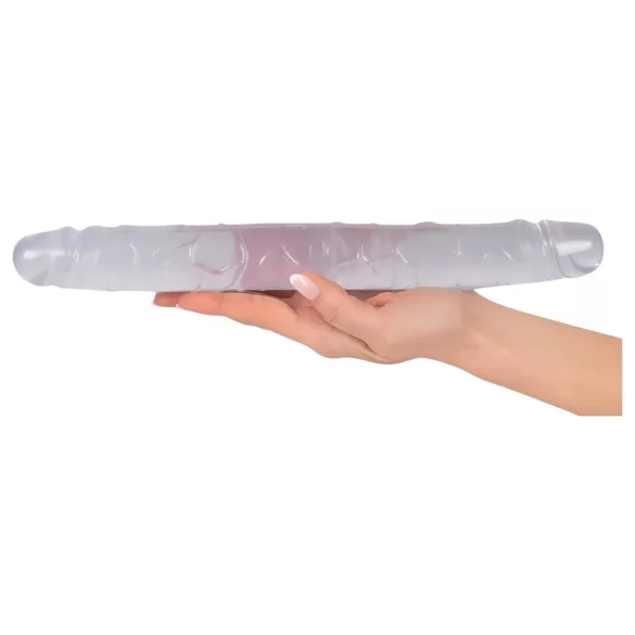 Kryštál - dvojité dildo - sklo - 34 cm
