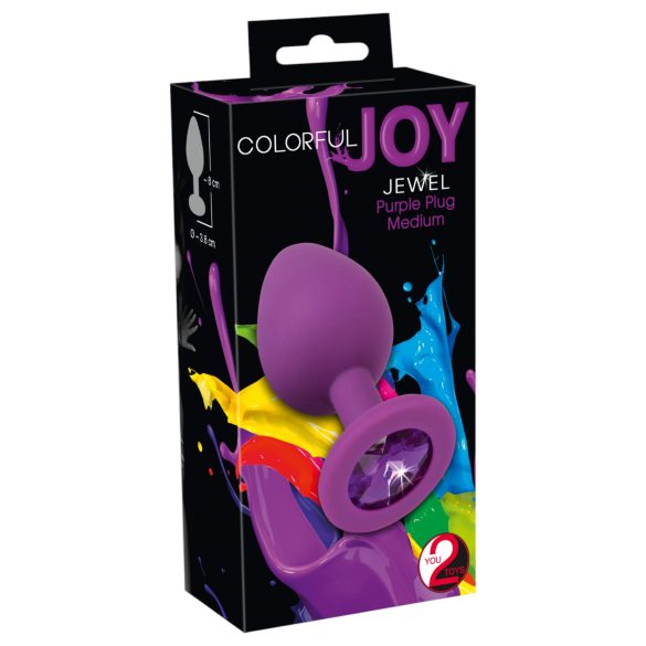 Colorful JOY - análny kolík - silikónový - stredný - fialový