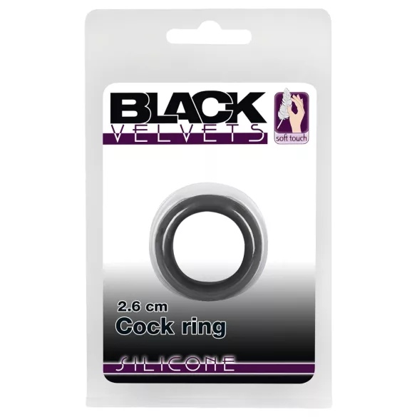 Black Velvets - erekčný krúžok hrubostenný 2,6 cm - čierny