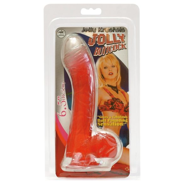 Jolly - dildo - realistický tvar - červená - 17 cm