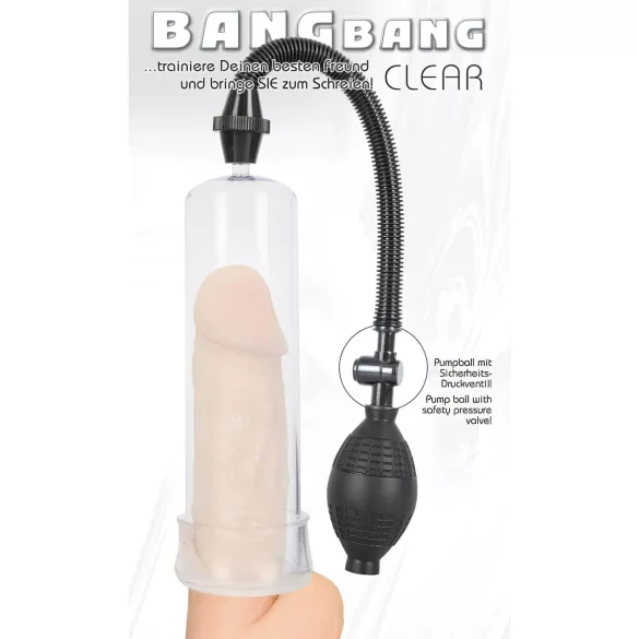 You2Toys - Bang Bang vákuová pumpa na penis (priehľadná)