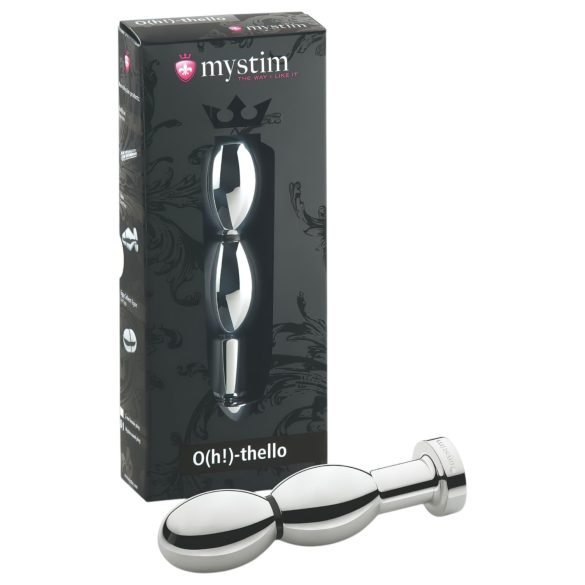 mystim O(h!)-thello - elektro, guľatý anál plug (strieborný)
