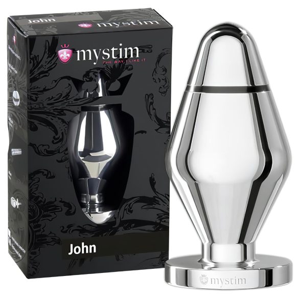 mystim Little John - elektro análny kolík - strieborný (veľký)