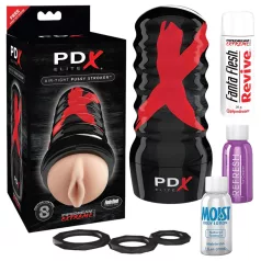   PDX Elite - masturbátor pre mužov - manuálny vákuový orál - realistická farba