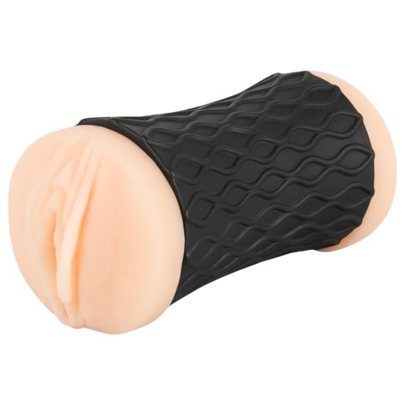 Nature Skin - vagína a anál masturbátor (prírodný-čierny)