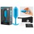 b-vibe Snug Plug 3 - dvojitá análny plug (180g) - modrá