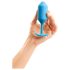 b-vibe Snug Plug 3 - dvojitá análny plug (180g) - modrá