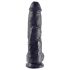 King Cock 25 cm semenník dildo - čierny