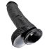 King Cock 25 cm semenník dildo - čierny