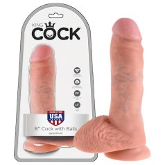 King Cock - dildo s semenníkmi - 20 cm - naturálny