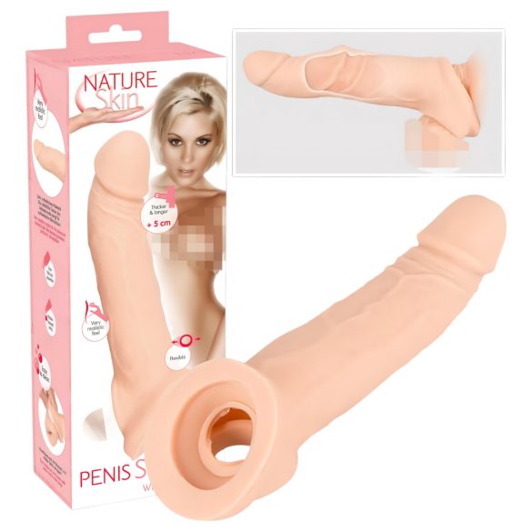 Nature Skin - návlek na penis s erekčným krúžkom - realistický vzhľad