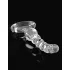 Icicles No. 67 - sklenené dildo s guľkami - priehľadné