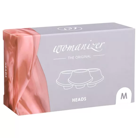 Womanizer Premium M - náhradné sacie hlavice - biele - sada 3 ks