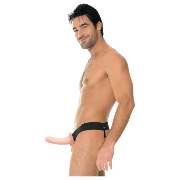 Fetish Strap-On 6 - pripínateľné, duté dildo (prírodná farba)