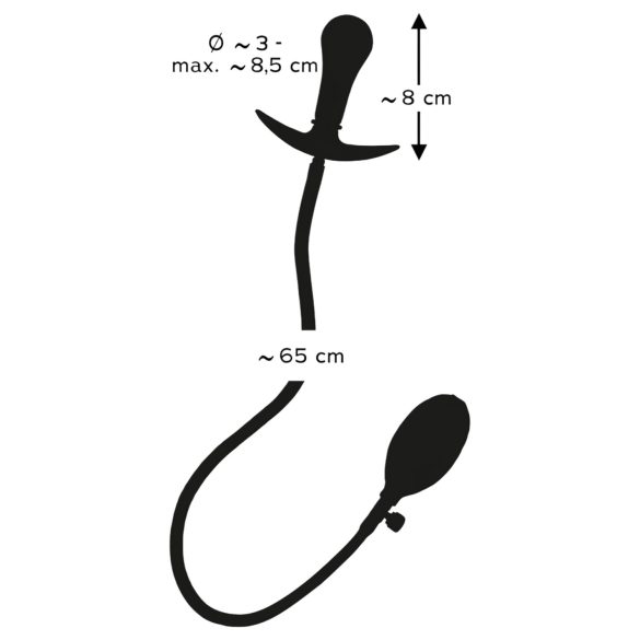 You2Toys - análny kolík s pumpou a guľôčkami - čierny