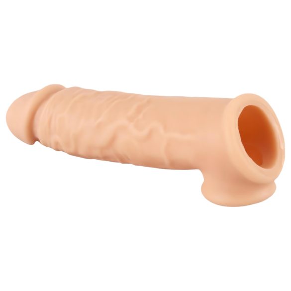 Realistixxx - erekčný návlek na penis s krúžkom - 16 cm - telová farba