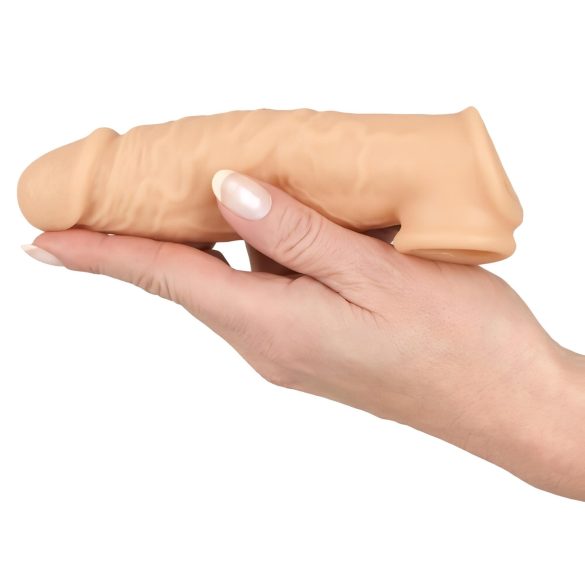 Realistixxx - erekčný návlek na penis s krúžkom - 16 cm - telová farba