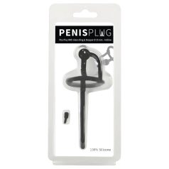   Penisplug - silikónový dilatátor s krúžkom (0,6mm) - čierny