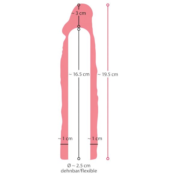 Nature Skin - predlžovací hrubý návlek na penis 19,5 cm