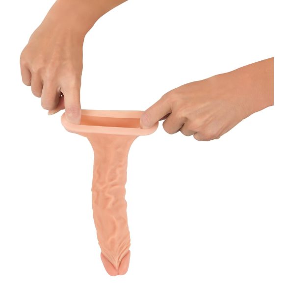 Nature Skin - predlžovací hrubý návlek na penis 19,5 cm