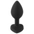 You2Toys Anal Plug - čierny análny kolík s bielym kameňom