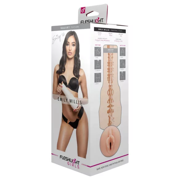 Fleshlight Emily Willis Squirt - realistická umelá vagína (telová)