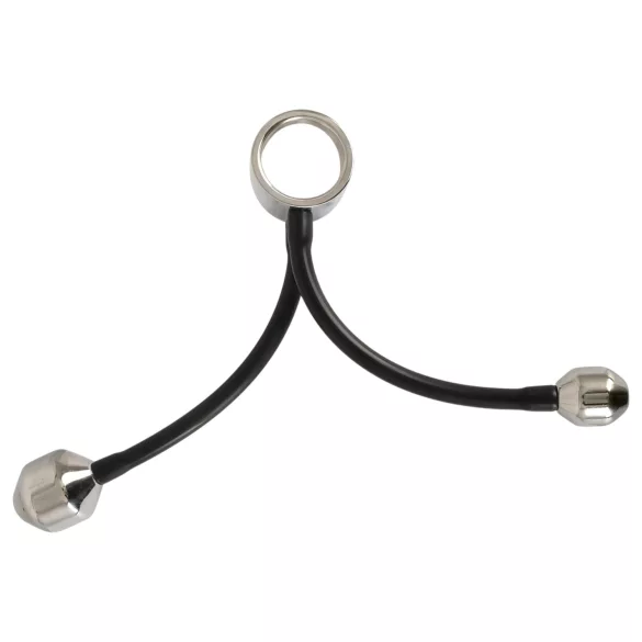 You2Toys - erekčný krúžok s análnym závažím - silikón čierny