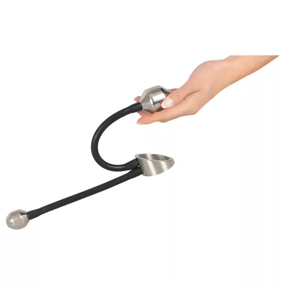 You2Toys - erekčný krúžok s análnym závažím - silikón čierny