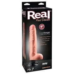   Real Feel Deluxe No.7 - realistický vibrátor s semenníkmi - telová farba