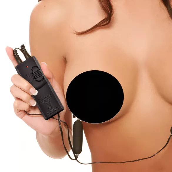 Fetish - vibračné svorky na bradavky - čierne