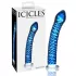 Icicles No. 29 - sklenené dildo penis špirála - modré