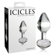   Icicles No. 44 - análny kolík - kúzový tvar - sklo/priehľadný