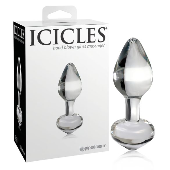 Icicles No. 44 - análny kolík - kúzový tvar - sklo/priehľadný