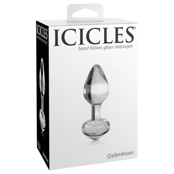 Icicles No. 44 - análny kolík - kúzový tvar - sklo/priehľadný