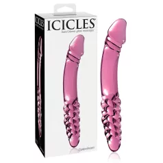   Icicles No. 57 - sklenené dildo s penisom - dvojitý koniec - ružové